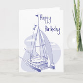 Catamaran verjaardag kaart (Voorkant)
