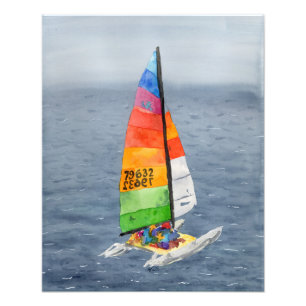 Catamaran Zeilboot Fotografie Wand Kunst Afdruk