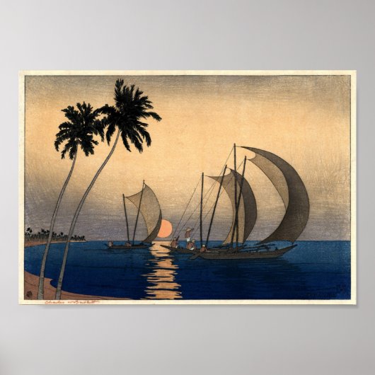 Catamaranen in een Twilight Breeze Poster (Voorkant)