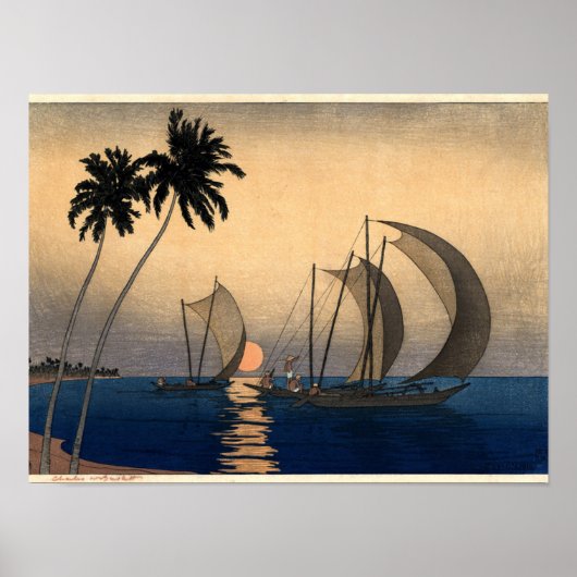 Catamaranen in een Twilight Breeze Poster (Voorkant)