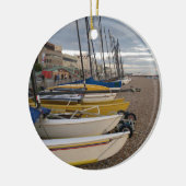 Catamaranen op het strand keramisch ornament (Links)