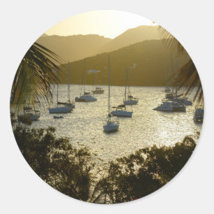 Catamarans en zeilboten ronde sticker