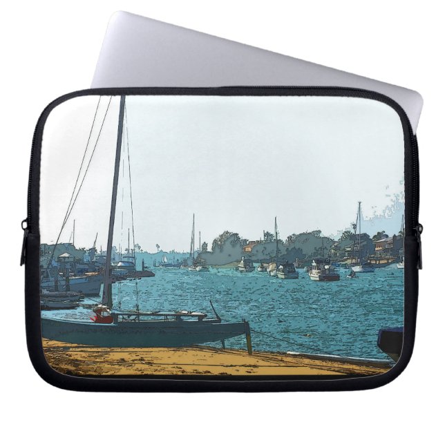 Catamarran op Island Beach Electronics Bag Laptop Sleeve (Voorkant)