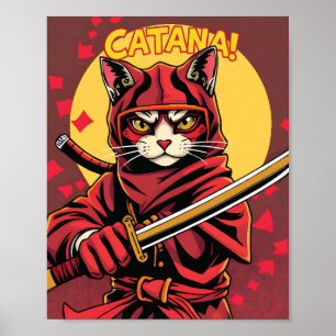Catana de kat Ninja Poster