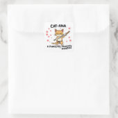 Catana Samurai - Schattige kattenkrijger Vierkante Sticker (Tas)