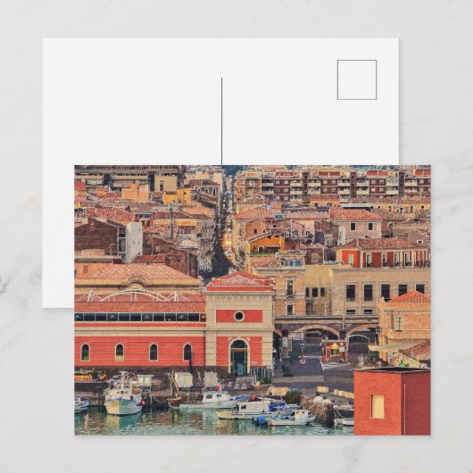 Catania City Marina Sicilië Italië Briefkaart (Voorkant / Achterkant)