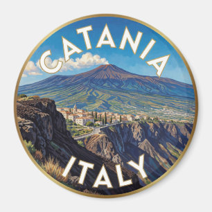 Catania Italië Vulkanisch Landschap Scene ⛰️ Magneet