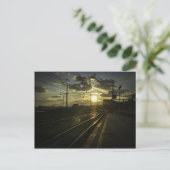 Catania-spoorlijn in zonsondergang briefkaart (Staand voorkant)