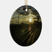 Catania-spoorlijn in zonsondergang keramisch ornament (Rechts)