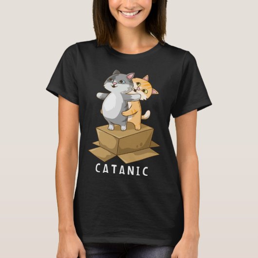 CATANIC  Cat Kitten  Parody Cruise Ship Vacation T-shirt (Voorkant)