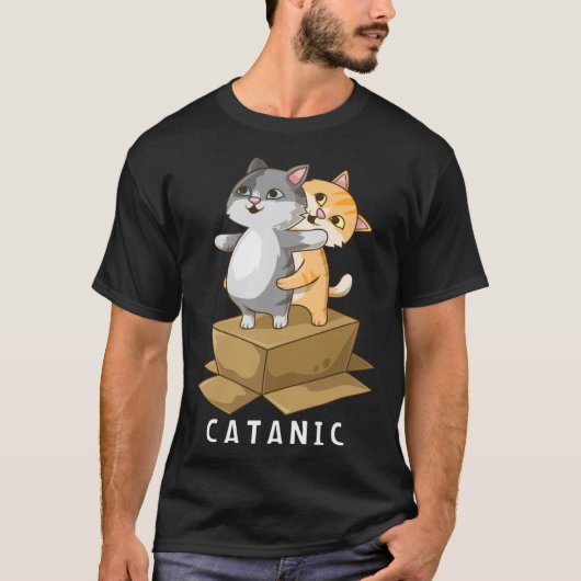 CATANIC Cat Kitten Parody Cruise Ship Vacation T-shirt (Voorkant)