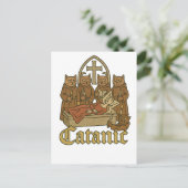 Catanic - middeleeuwse kattencultmeme briefkaart (Staand voorkant)