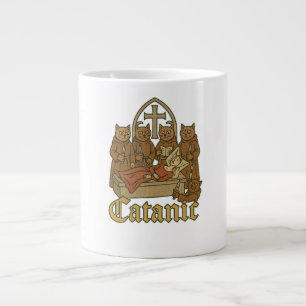 Catanic - middeleeuwse kattencultmeme grote koffiekop