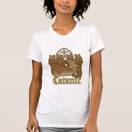 Catanic - middeleeuwse kattencultmeme t-shirt (Voorkant)