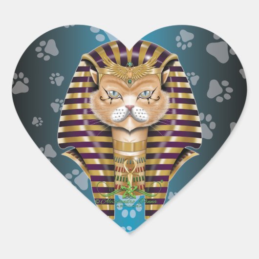 CATankhaMEOW Hart Sticker (Voorkant)