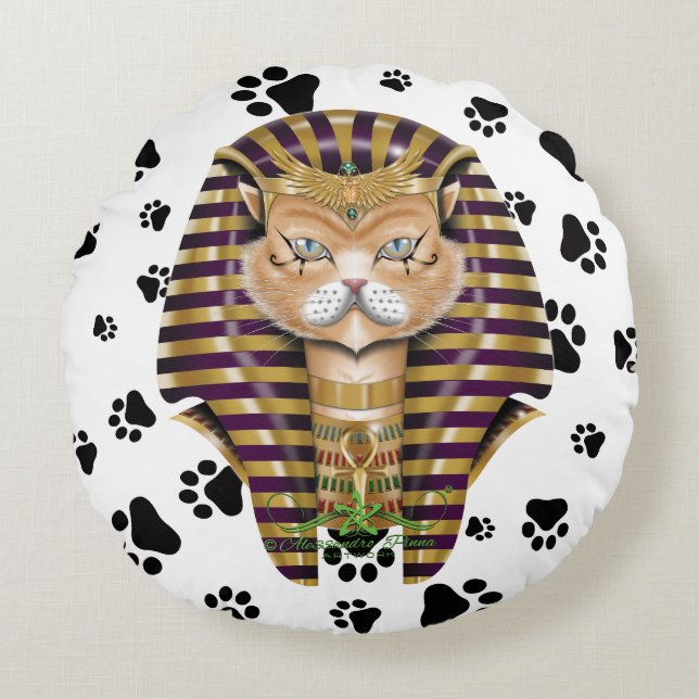 CATankhaMEOW Rond Kussen (Voorkant)