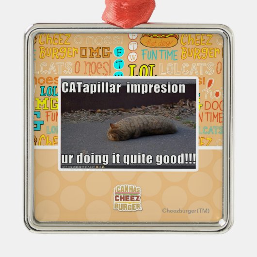 CATapillar Metalen Ornament (Voorkant)