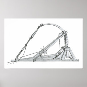 Catapult, Leonardo da Vinci Poster