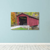 Cataract Covered Bridge over Mill Creek Canvas Afdruk (Insitu (Houten vloer))