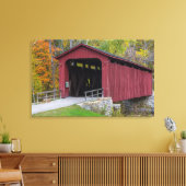 Cataract Covered Bridge over Mill Creek Canvas Afdruk (Insitu (Woonkamer))