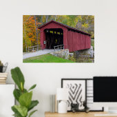 Cataract Covered Bridge over Mill Creek Poster (Thuiskantoor)