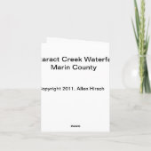 Cataract Creek Waterval Kaart (Achterkant)