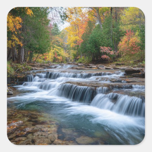 Cataract Falls in de VS Vierkante Sticker (Voorkant)