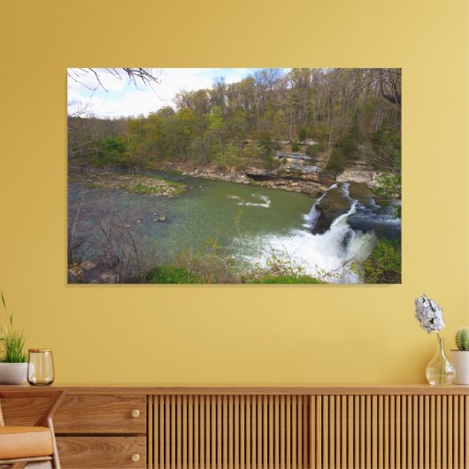 Cataract Herfsten, Bovenste Herfsten, Indiana Canvas Afdruk (Insitu (Woonkamer))