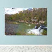Cataract Herfsten, Bovenste Herfsten, Indiana Canvas Afdruk (Insitu (Houten vloer))