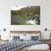 Cataract Herfsten, Bovenste Herfsten, Indiana Canvas Afdruk (Insitu (Slaapkamer))
