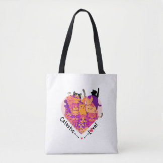 Catastic Love Canvas tas voor kattenliefhebbers