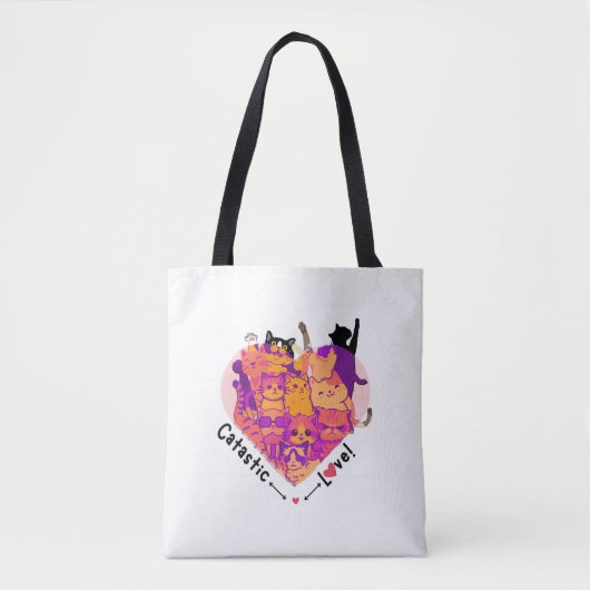 Catastic Love Canvas tas voor kattenliefhebbers (Voorkant)