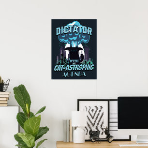 Catastrofaal grappig kattenontwerp poster