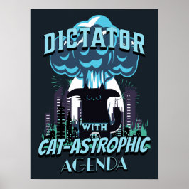 Catastrofaal grappig kattenontwerp poster