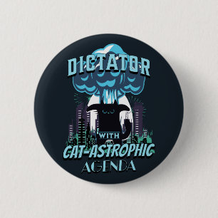 Catastrofaal grappig kattenontwerp ronde button 5,7 cm