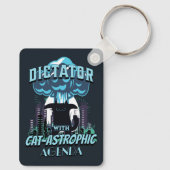 Catastrofaal grappig kattenontwerp sleutelhanger (Achterkant)