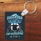 Catastrofaal grappig kattenontwerp sleutelhanger (Achterkant)