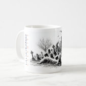 Catastrofale calamiteit van de begraafplaats koffiemok (Voorkant links)