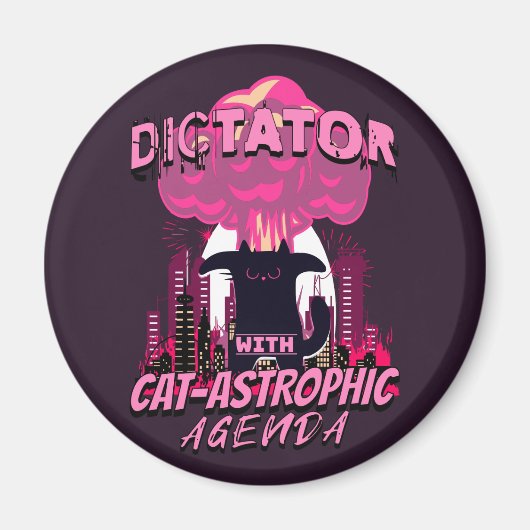 Catastrofale grappige boze kat citaat magneet (Voorkant)