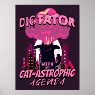 Catastrofale Grappige Boze Kat Quote Poster
