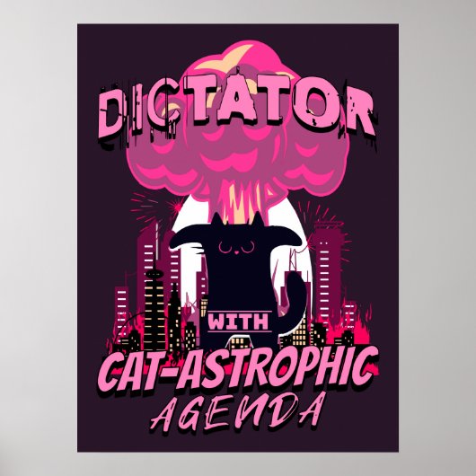 Catastrofale Grappige Boze Kat Quote Poster (Voorkant)