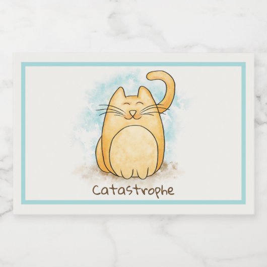 Catastrofe Schattige Cat Pun Liquor Flessenetiket Likeurfles Etiket (Enkel label)