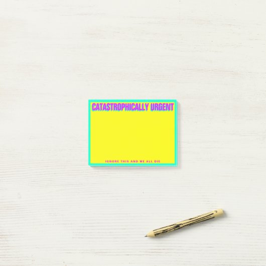 CATASTROFISCH DRINGEND (geel) Post-it® Notes (Op bureau)