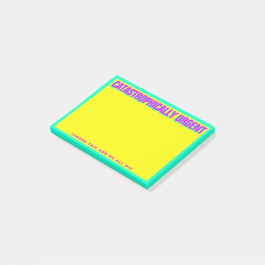 CATASTROFISCH DRINGEND (geel) Post-it® Notes (Schuin)