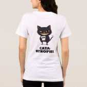 Catastrophe - Mischievous zwarte kat met kwade gri Tri-Blend Shirt (Achterkant)