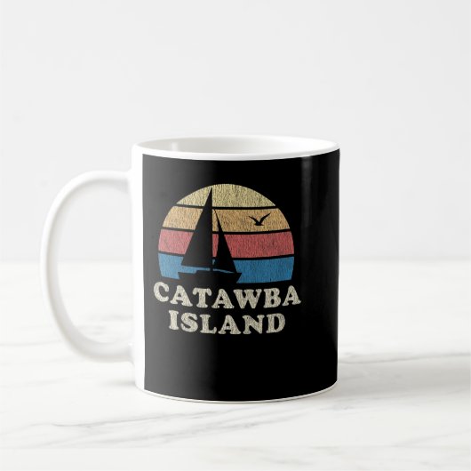 Catawba Island OH  Sailboat 70s Throwback T Koffiemok (Links)