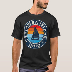 Catawba Island Ohio OH  zeilboot Retro 70s T-shirt