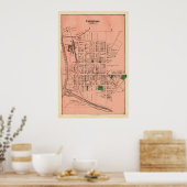 Catawissa 1876 Beers Atlas Poster (Keuken)
