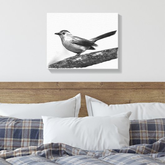 Catbird Canvas Afdruk (Insitu (Slaapkamer))