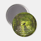 Catbird in het bos Groen Magneet (Voorkant / Achterkant)